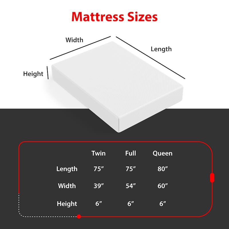 O-Sleep 6" Gel Memory Foam Mattress in a Box with CertiPUR-US and OEKO-TEX