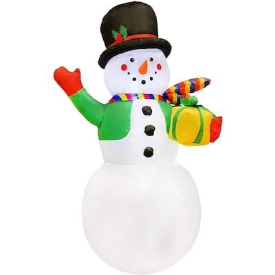 Joyfy 7ft Snowman Inflatable with LED Lights for Indoor/Outdoor Christmas Décor - 10.7"W x 10.5"L x 14.2"H