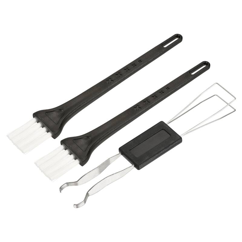 Keycap Puller Remover Tool Kit w 2 Brushes Black Handle White Bristles