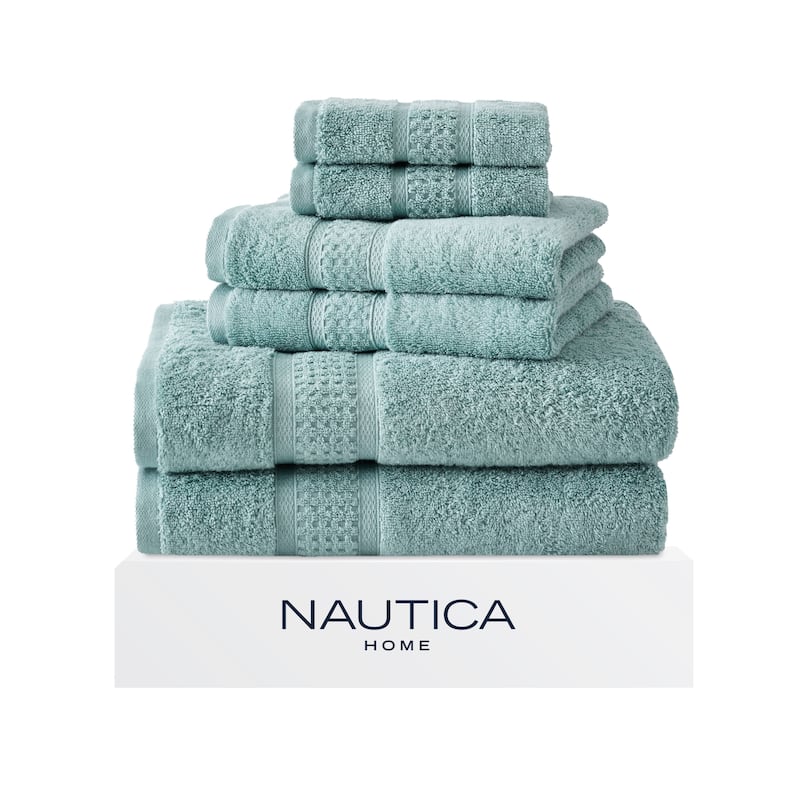 Nautica Oceane Solid Wellness Towel Collection - 6 Piece Multi - Turquoise