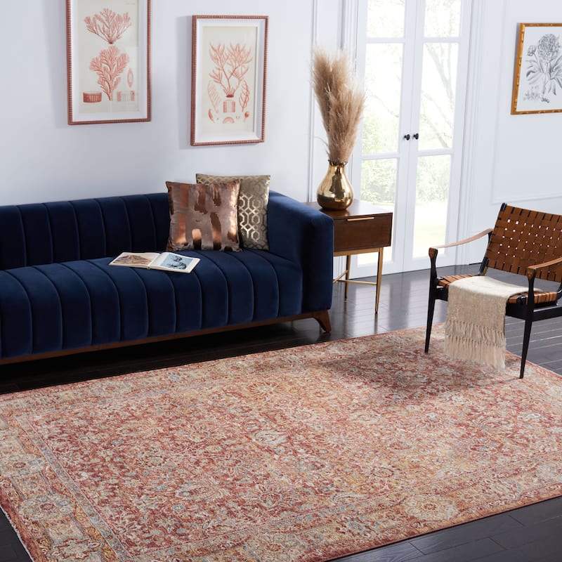 SAFAVIEH Valencia Zeinab Vintage Rug - 8' x 10' - Rust/Teal