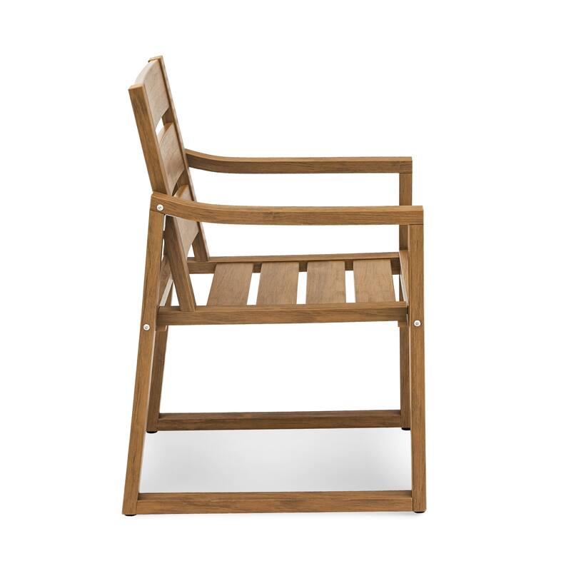 Stationary All-Weather Patio Square-Leg HDPS Dining Chair - 23.6"D x 24.6"W x 34.6"H