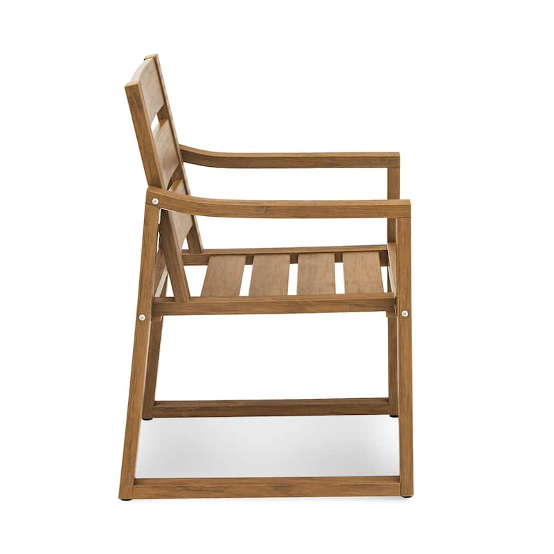Stationary All-Weather Patio Square-Leg HDPS Dining Chairs (Set of 2) - 23.6"D x 24.6"W x 34.6"H