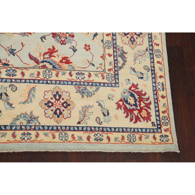 Vegetable Dye Floral Super Kazak Oriental Area Rug Wool Hand-knotted - 8'7" x 12'0"