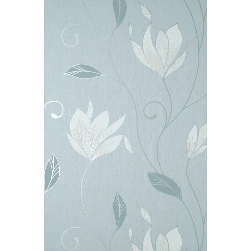 Fine Decor Synergy Light Blue Floral Wallpaper