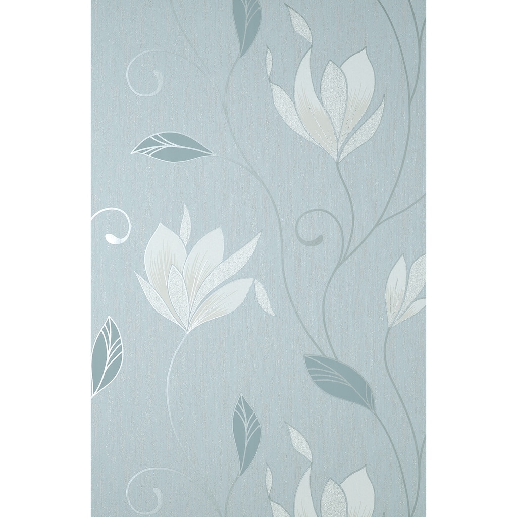 Fine Decor Synergy Light Blue Floral Wallpaper