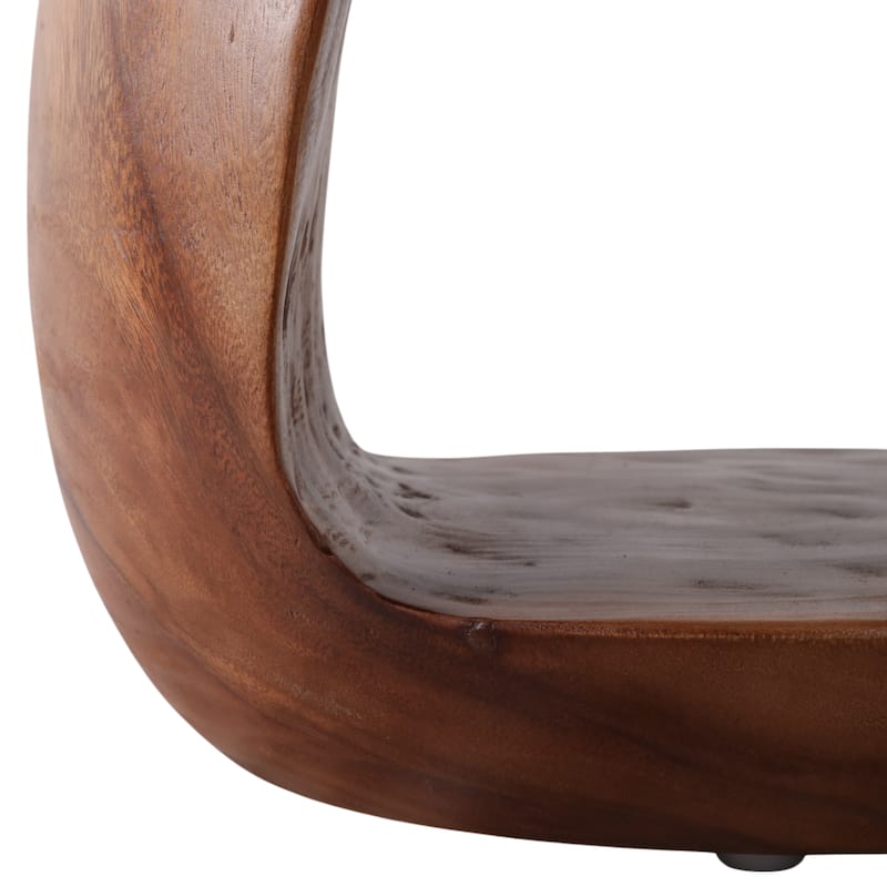 Mungur Wood Accent Table Hollow Base Design Modern Casual - 18" Bronze - 16" x 16" x 18"