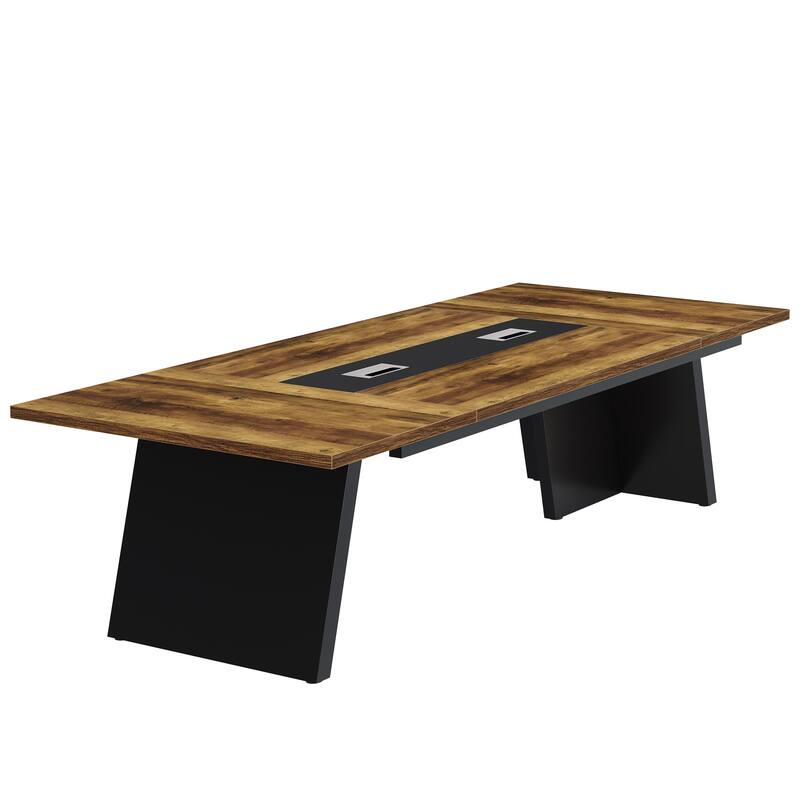 8FT Industrial Farmhouse Conference Table with Cable Management