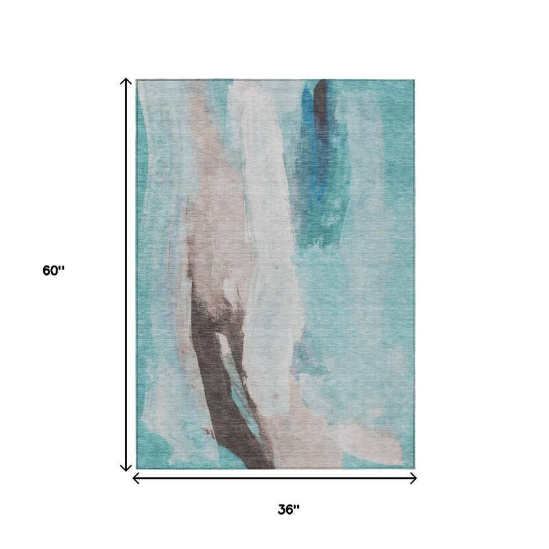 HomeRoots Abstract Transitional Rectangle Outdoor Rug