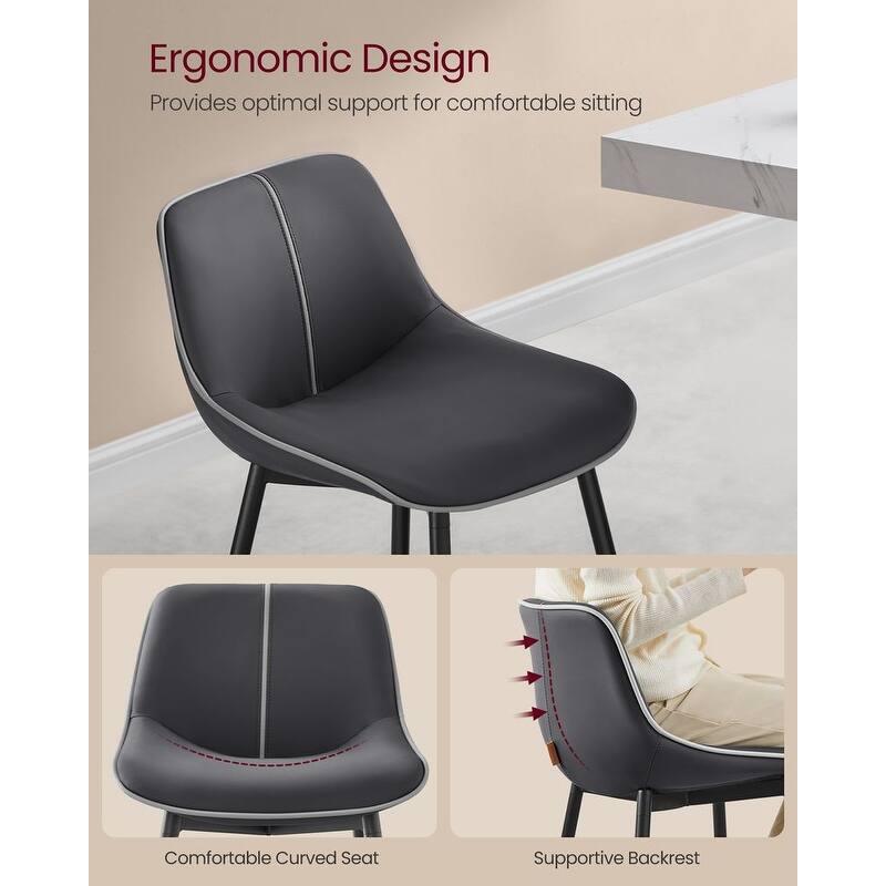 Contemporary Set of 2 Bar Stools - Stylish Seating Solution for Home