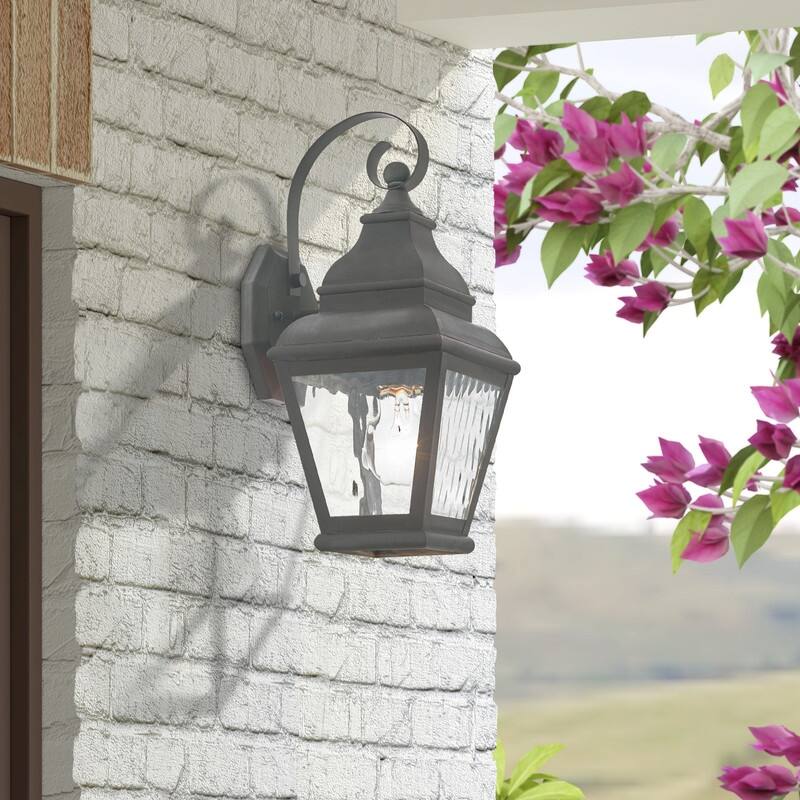 Livex Lighting 1-light Black Outdoor Wall Lantern, 2601-61 - 6.5" W x 15.5" H x 8" Ext.