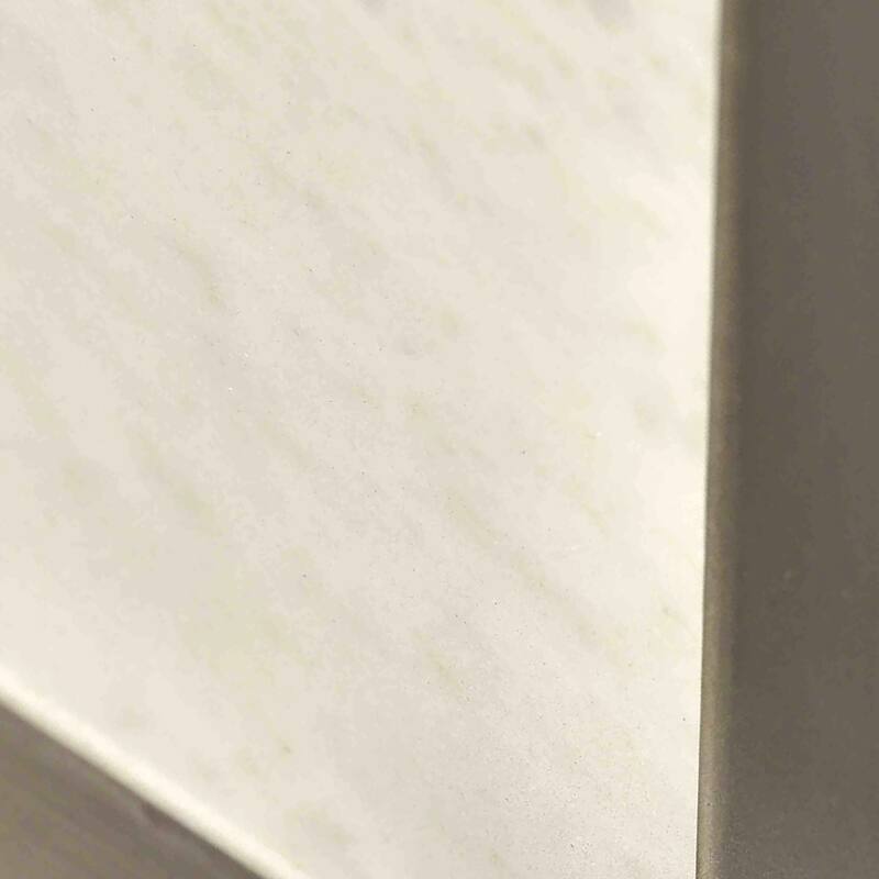 Cairo Brushed Nickel and White Marble Modern 80-inch Tall Bookcase