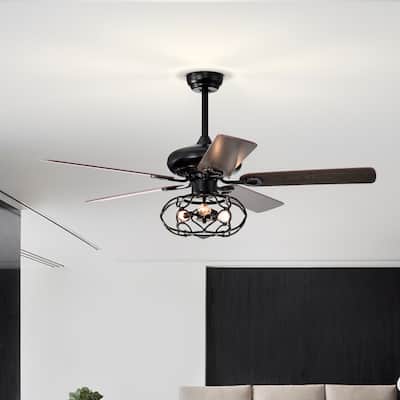 Low Profile Ceiling Fan with Lights(no include bulb),Blade Dark Wood 52-inch Ceiling Fan