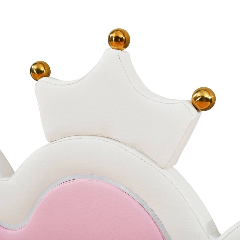 LED Crown Headboard Princess Daybed with Remote Control, Twin to Full Extending Sofabed Frame, Wood Platform Bed