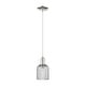 preview thumbnail 29 of 82, Innovations Lighting Downtown Urban - Bridal Veil - 1 Light 5" Cord Hung Mini Pendant Polished Nickel/Light Smoke