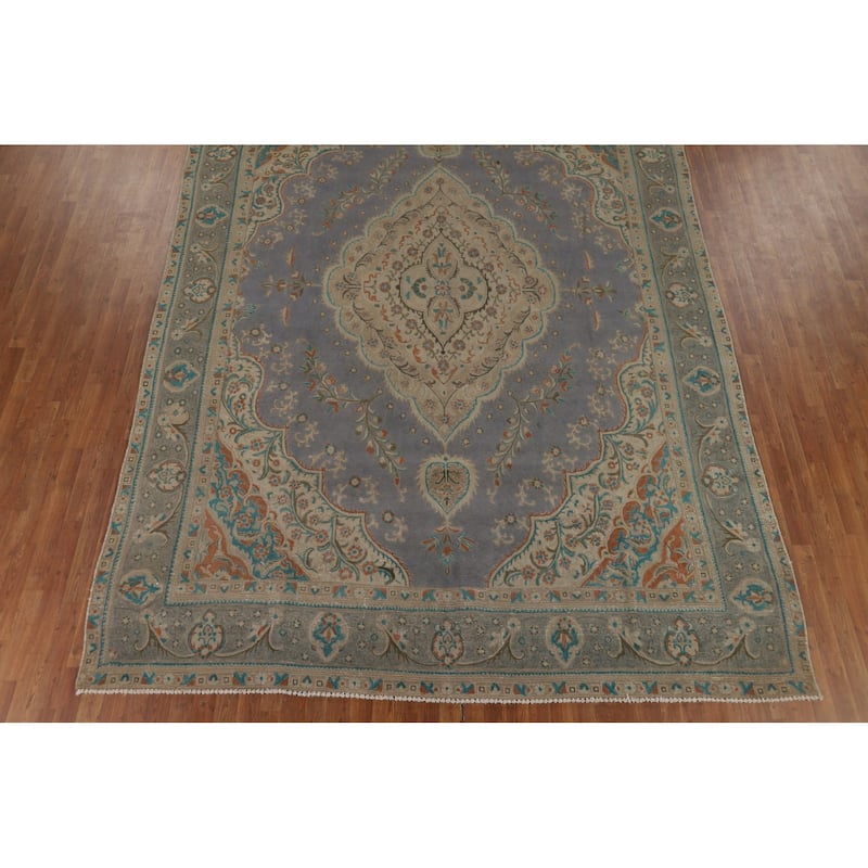 Tabriz Persian Vintage Area Rug Handmade Wool Carpet - 9'6" x 13'0"