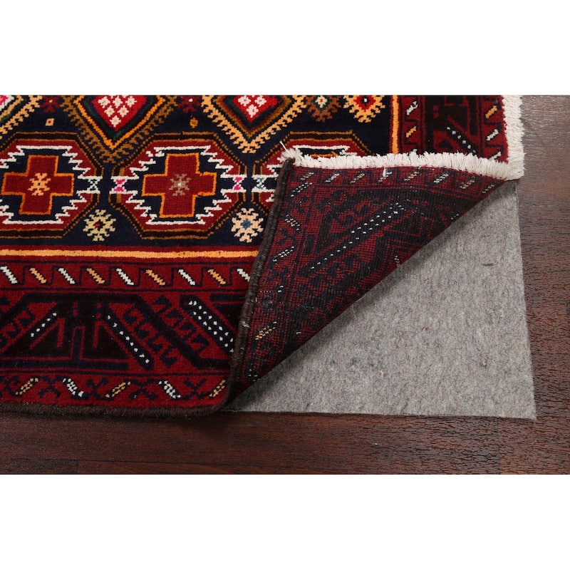 Geometric Traditional Persian Balouch Area Rug Handmade Wool Carpet - 3'4" x 6'5"