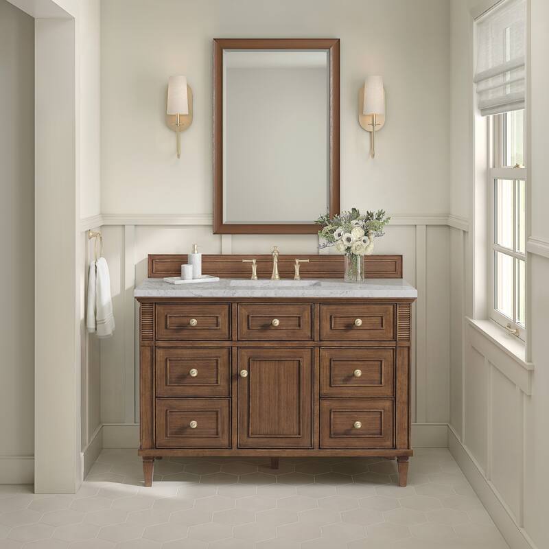 James Martin Vanities Lorelai 48" Single Vanity, Mid-Century Walnut