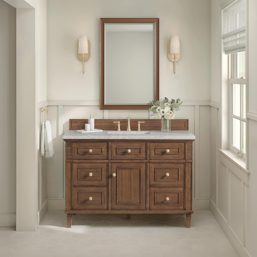 James Martin Vanities Lorelai 48" Single Vanity, Mid-Century Walnut