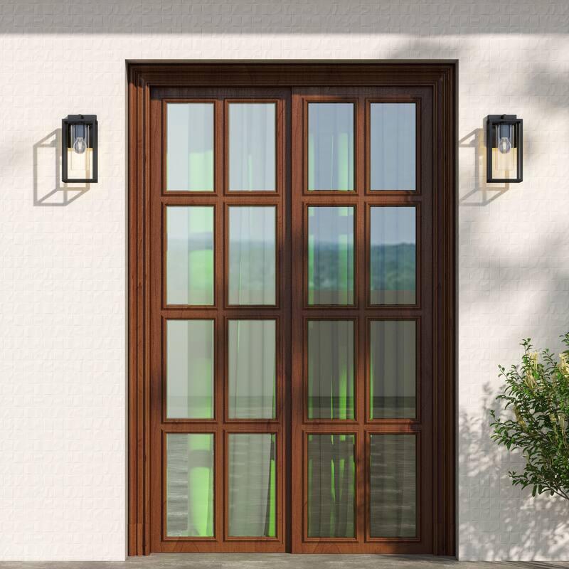 2 Pack Outdoor Wall Lights, Outdoor Wall Lantern with Glass Shade