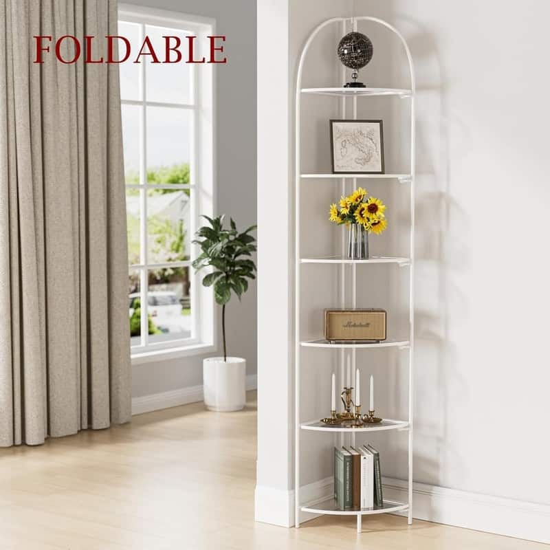Crofy Foldable 6 Tier Corner Shelf