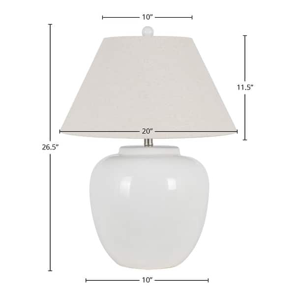 dimension image slide 0 of 2, 26" Ceramic Table Lamp with Linen Shade