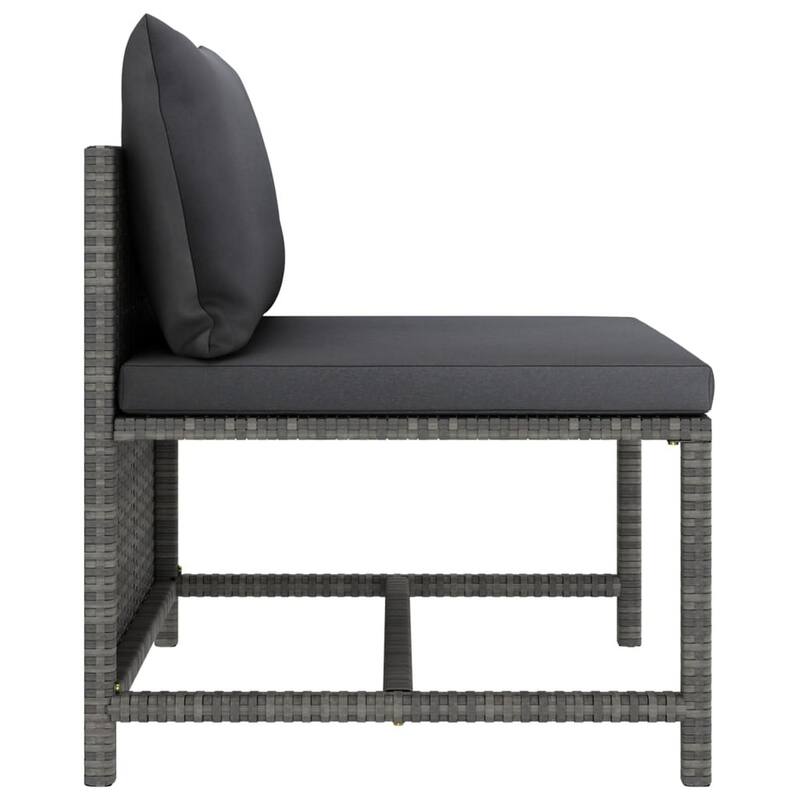 Tim Outdoor Modular Middle Sofa Chair, Sectional, Gray Cushions Rattan