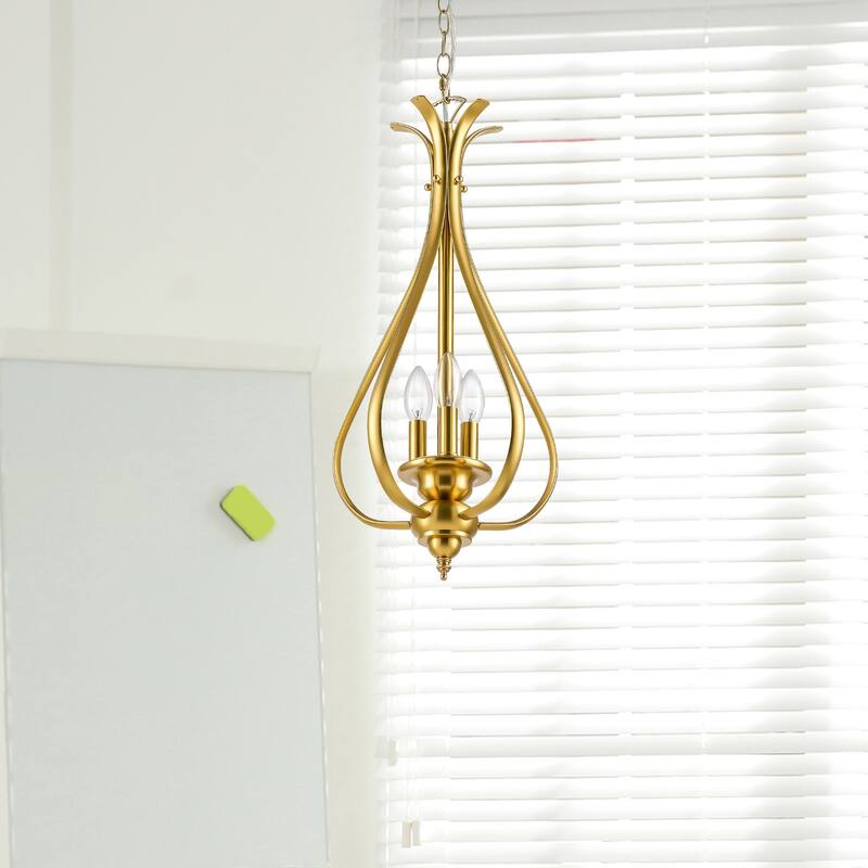 3-Light Dimmable Geometric Teardrop Pendant Chandelier