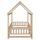 preview thumbnail 36 of 50, Twin Size Wooden Bed House Bed with House Roof Frame