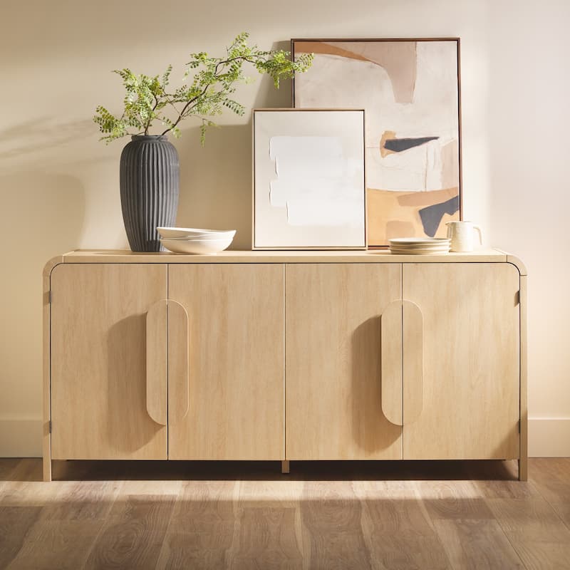 Middlebrook Modern 64-inch Sideboard with Rounded Edges - Coastal Oak