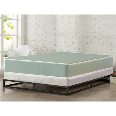 7-Inch Medium Firm Double sided Tight top Foam Rolled Vinyl Mattress And 5-Inch Easy Wood Box Spring With Simple Assembly.