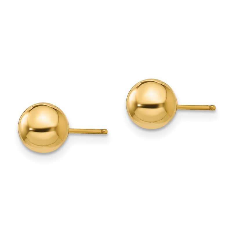 Curata 14k Yellow Gold Polished 6mm Classic Ball Post Earrings