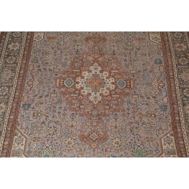 Traditional Tabriz Persian Vintage Area Rug Hand-Knotted Wool Carpet - 9'3"x 12'5"