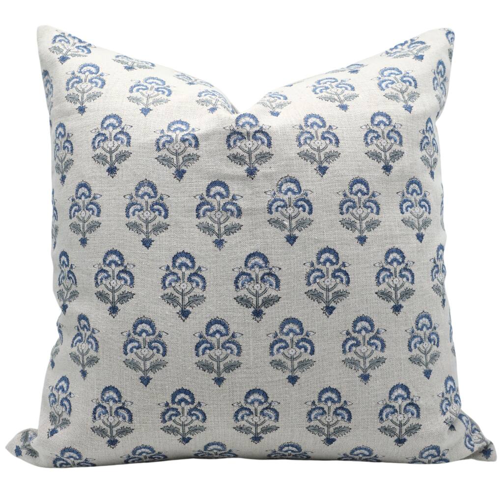 Fabdivine Linen Boho Block print pillow Cover