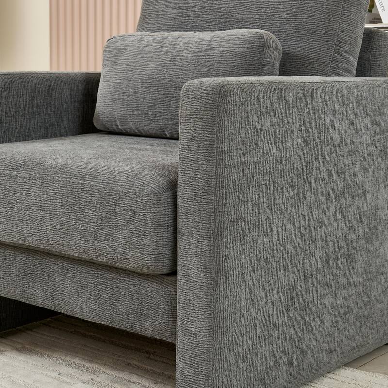 Modern Accent Chair, Chenille Upholstery Armchair - Modern Style, Solid Wood Frame - Ideal for Living Room, Bedroom, Office