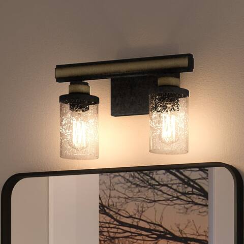 Luxury New Traditional Bath Light, 9"H x 14"W, with Modern Farmhouse Style, Olde Iron, by Urban Ambiance