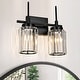 preview thumbnail 77 of 103, Modern Black 1/2/3/4/5-Light Bathroom Crystal Vanity Light Wall Sconces
