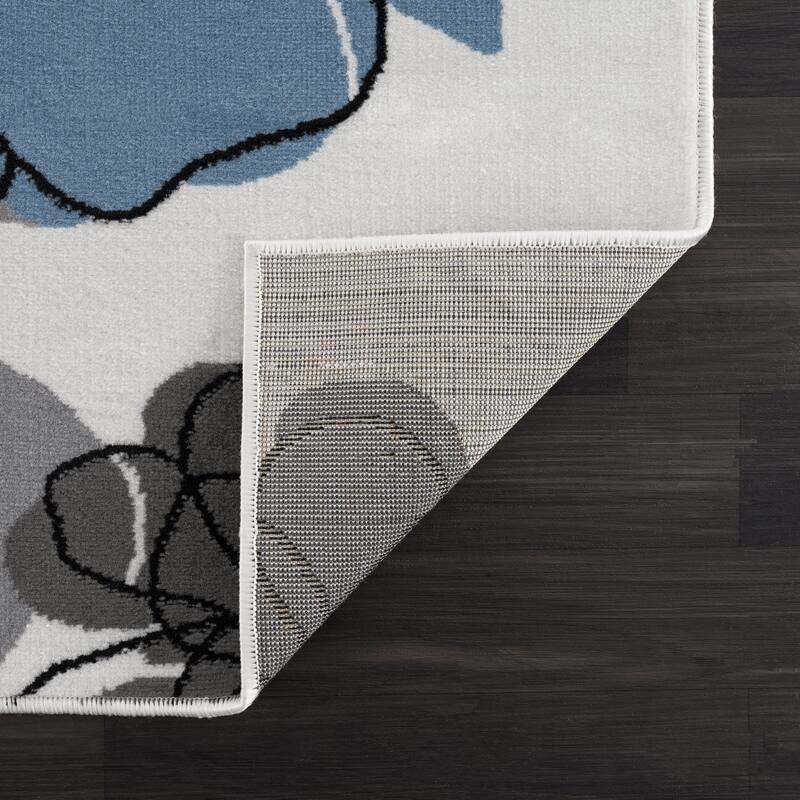 Beverly Rug Modern Multicolor Floral Indoor Area Rug with Jute Backing
