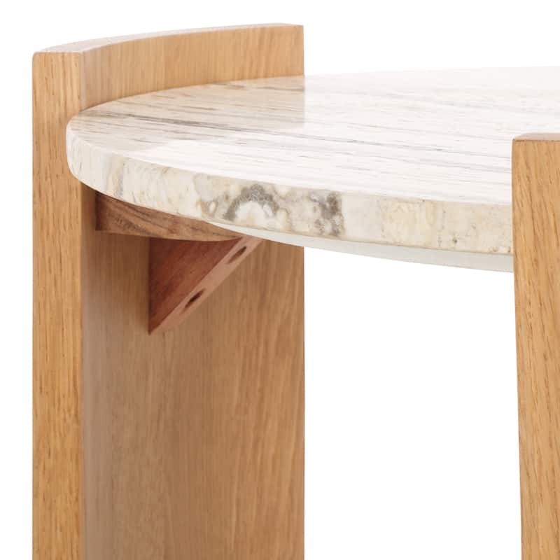 SAFAVIEH Couture Damarcus Travertine Accent Table - 20"W x 20"D x 20"H