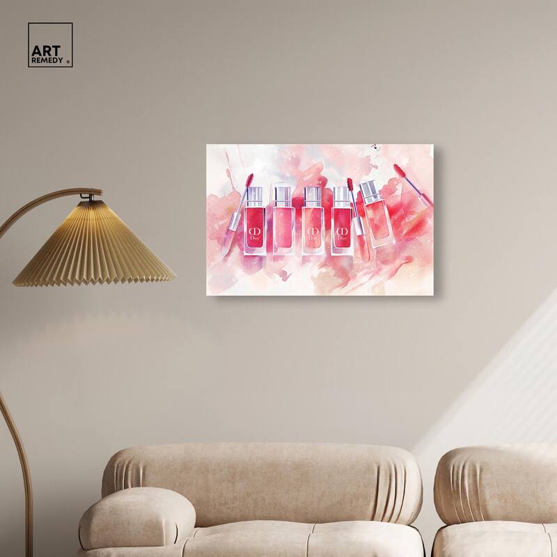Lip Gloss Splash Canvas by Art Remedy, Gallery Wrapped