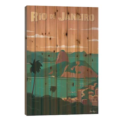 Rio De Janiero Print On Wood by IdeaStorm Studios - Multi-Color