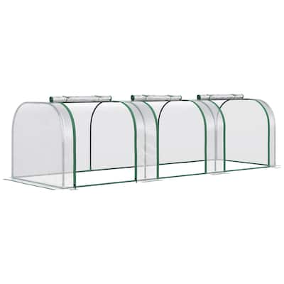 Mini Greenhouse, Portable Tunnel Green House with Roll-Up Zippered Doors