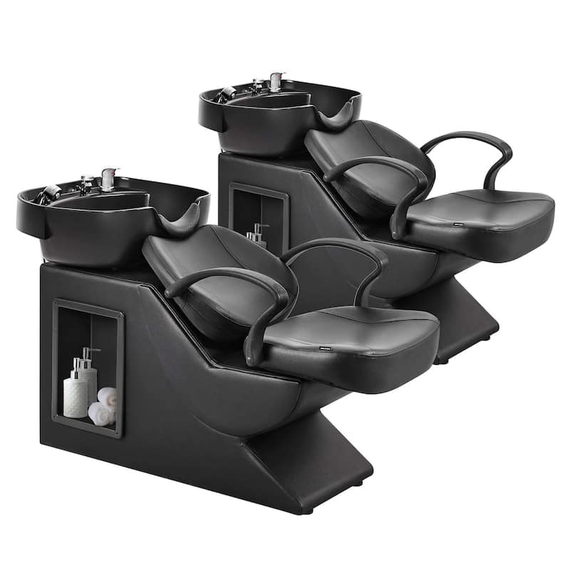 ABS Plastic Shampoo Bowl Sink Chair for Spa Beauty Salon - Black - 2