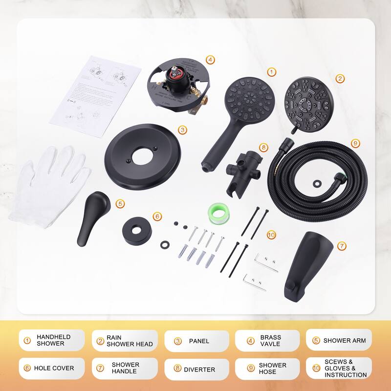 WOWOW Single-handle 7-Spray Dual Shower Head with Tub Spout