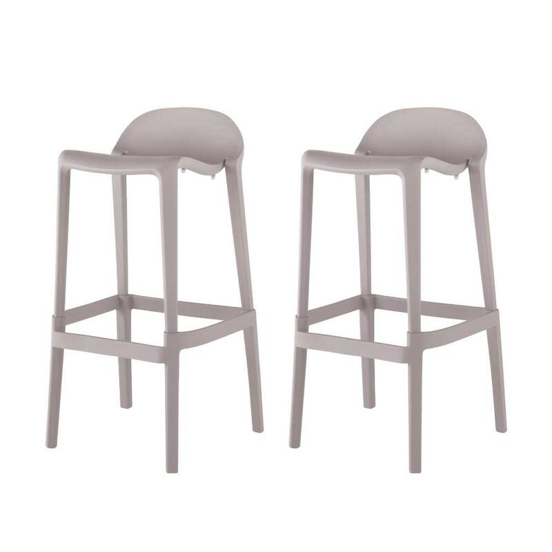 Lagoon Joyous Resin Bar Stool, Set of 2 - Grey