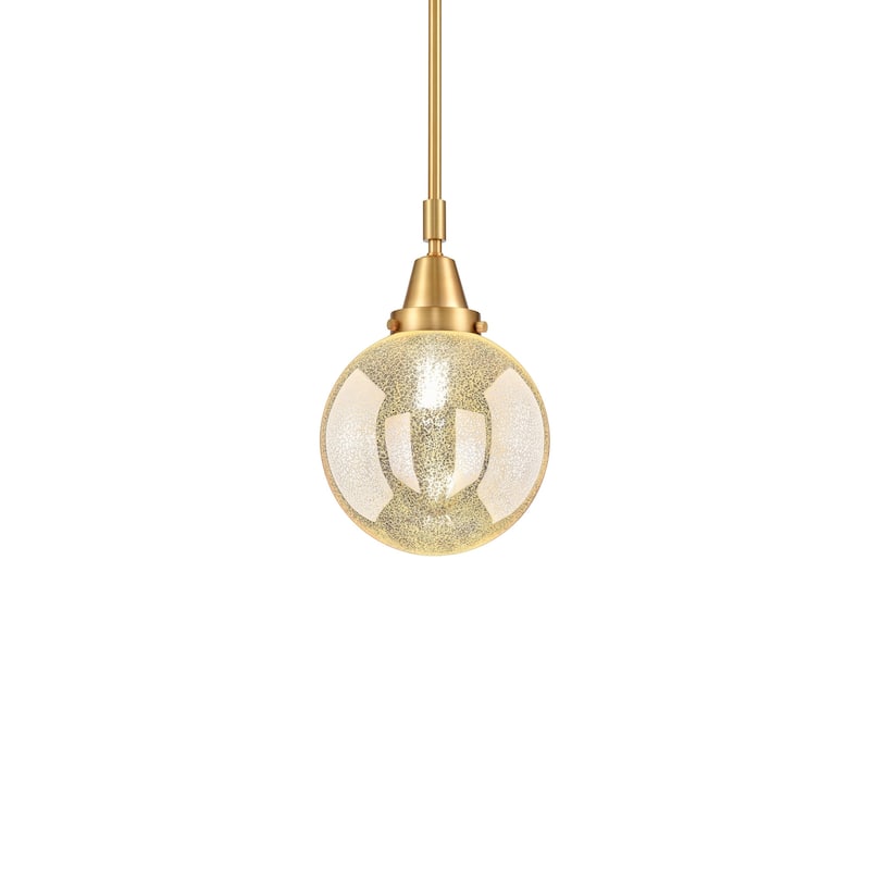 Innovations Lighting 447-1S-13-8 Beacon Pendant Beacon 8" Wide Mini - Satin Gold / Mercury