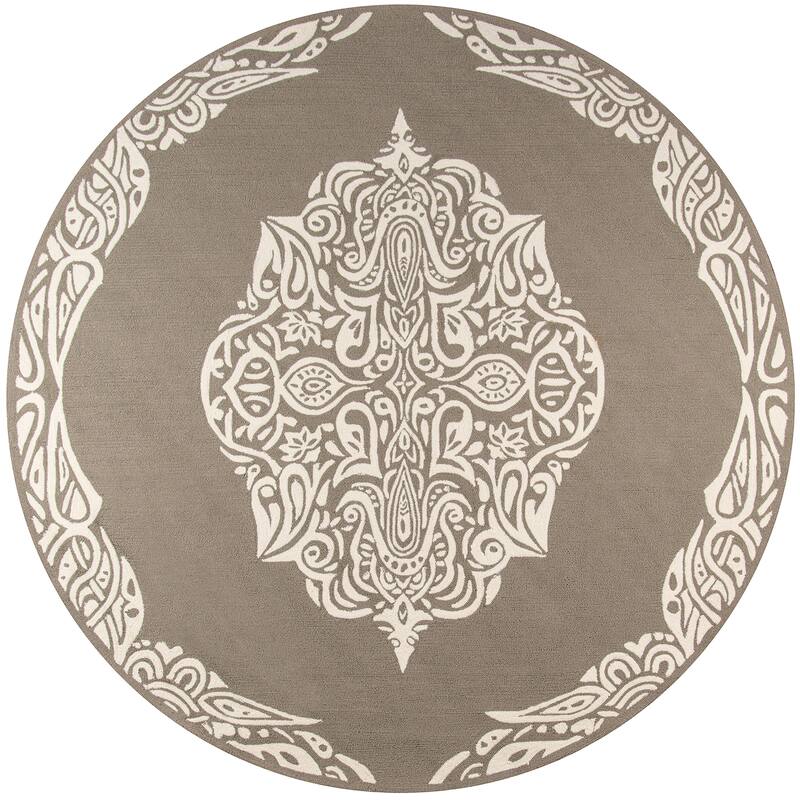 Momeni Veranda Hand Hooked Traditional Medallion Indoor Outdoor Rug