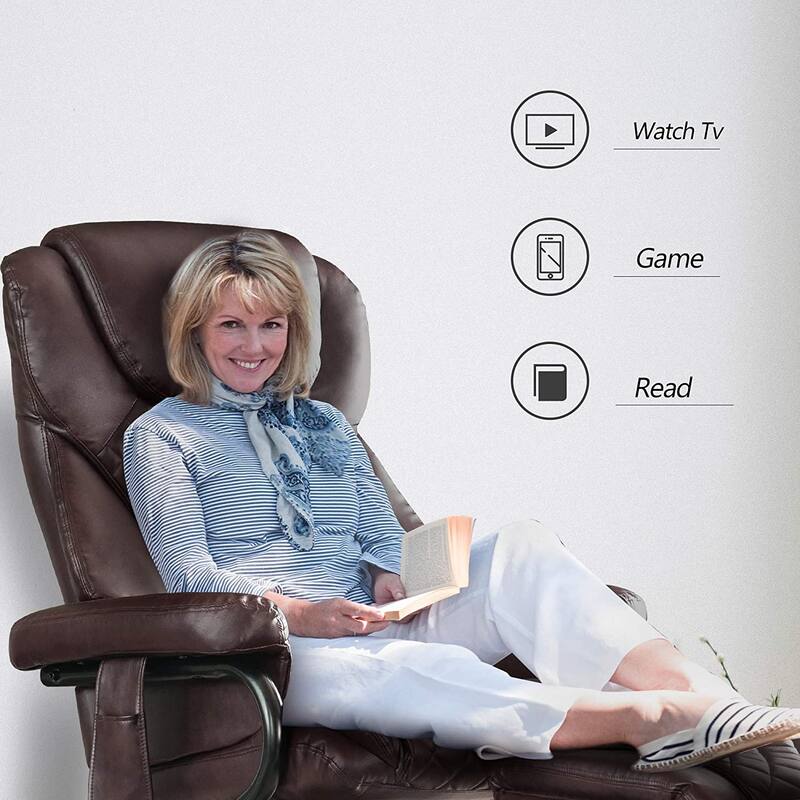 MCombo Faux Leather Swivel Massage Recliner with ottoman