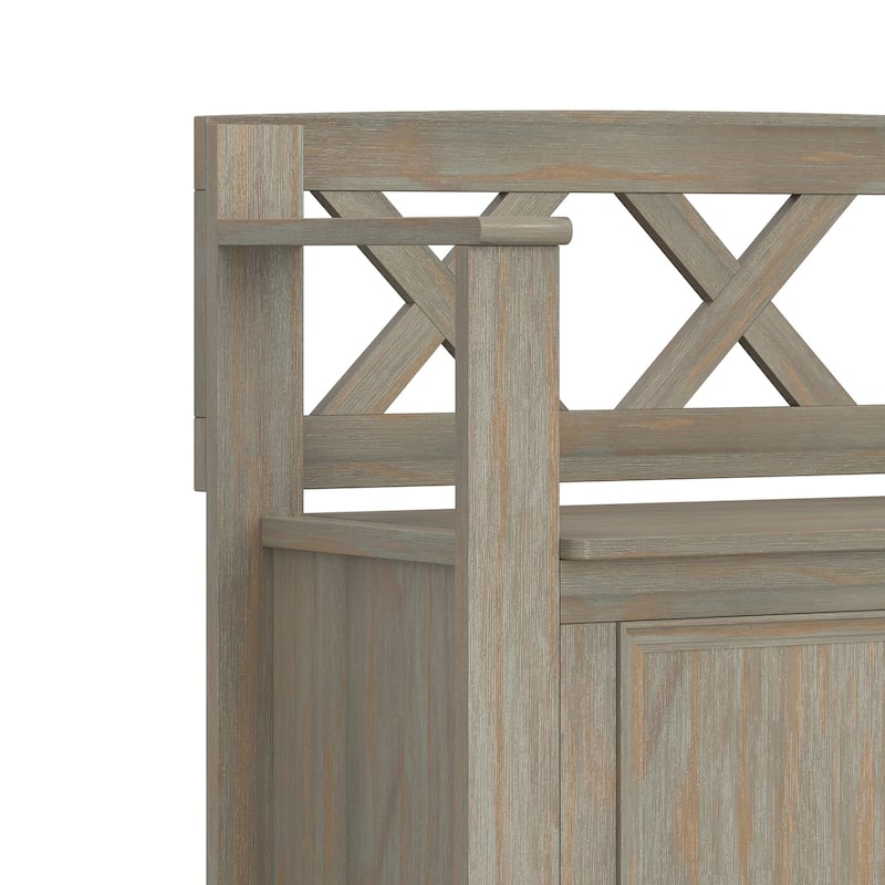 WYNDENHALL Halifax SOLID WOOD 36 inch Wide Transitional Small Entryway Storage Bench -  17"D x 36" W x 27.8"H