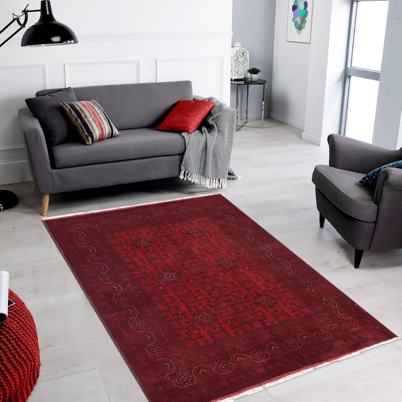 Southwestern Biljik Khal Mohammadi Nala Red/Blue Rug - 5'1'' x 6'6''